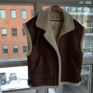 Source Unknown Reversible Eco Shearling Vest, Brown